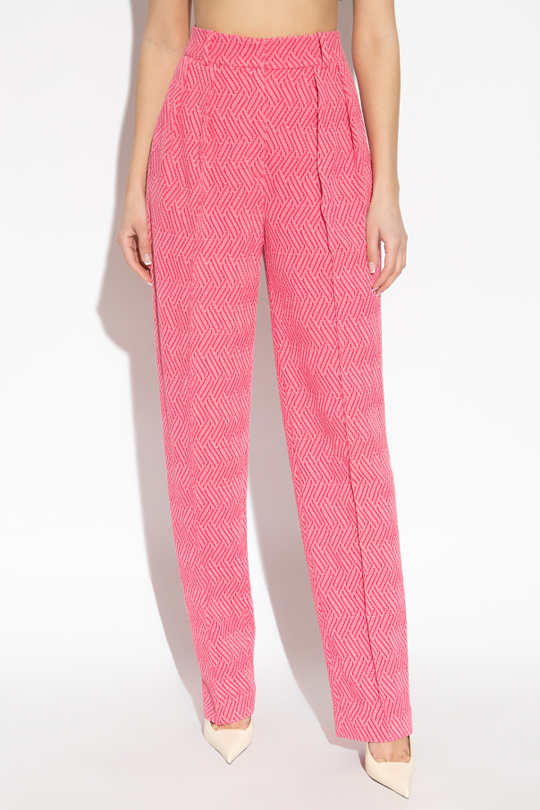 Pink and white hot sale striped trousers